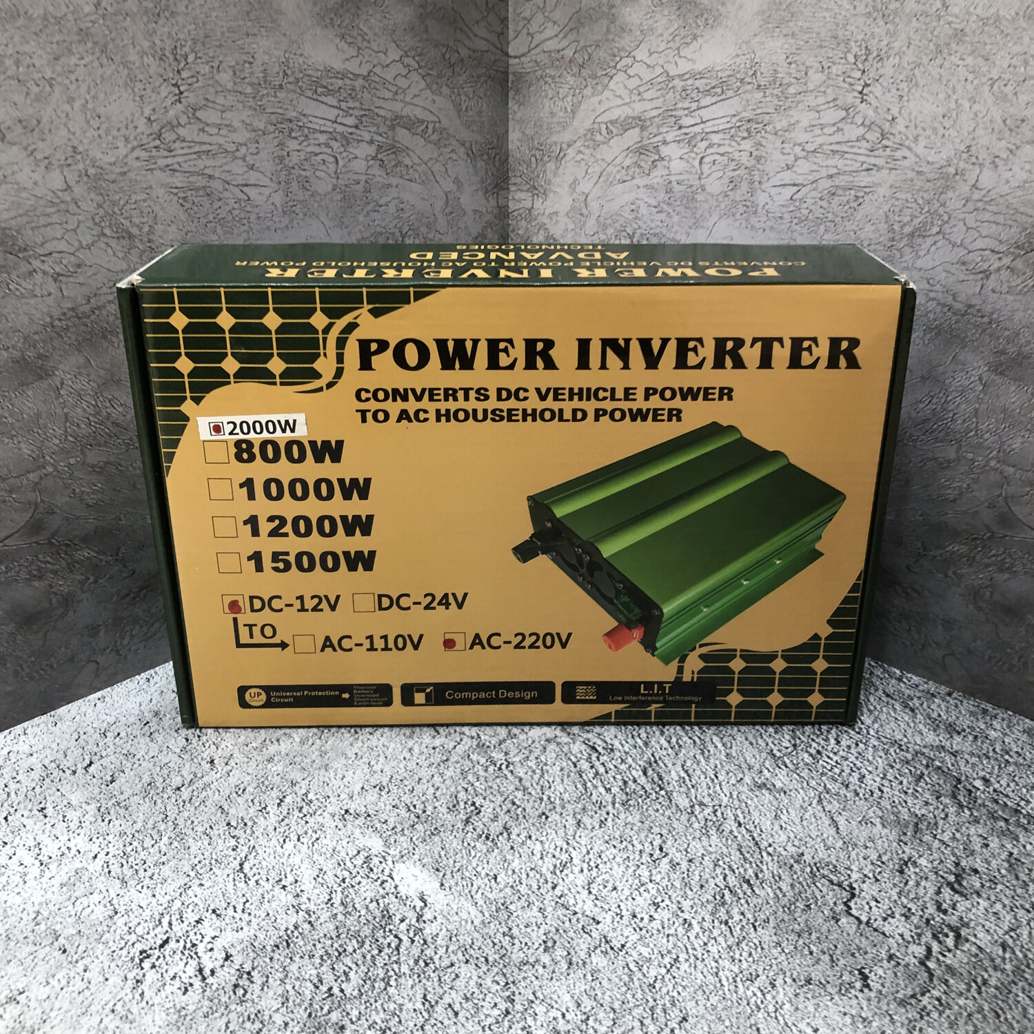 Инвектор 12/24 POWER INVERTER 2000W ЗЕЛЕНЫЙ